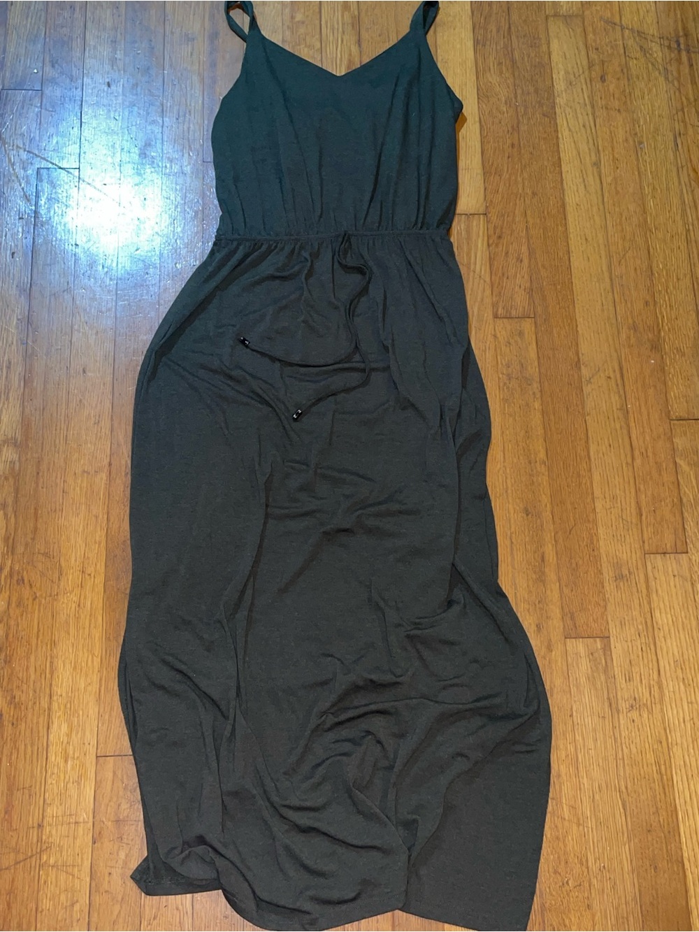 Dark green Spaghetti-Strap Maxi Dress - Classic Everyday Style